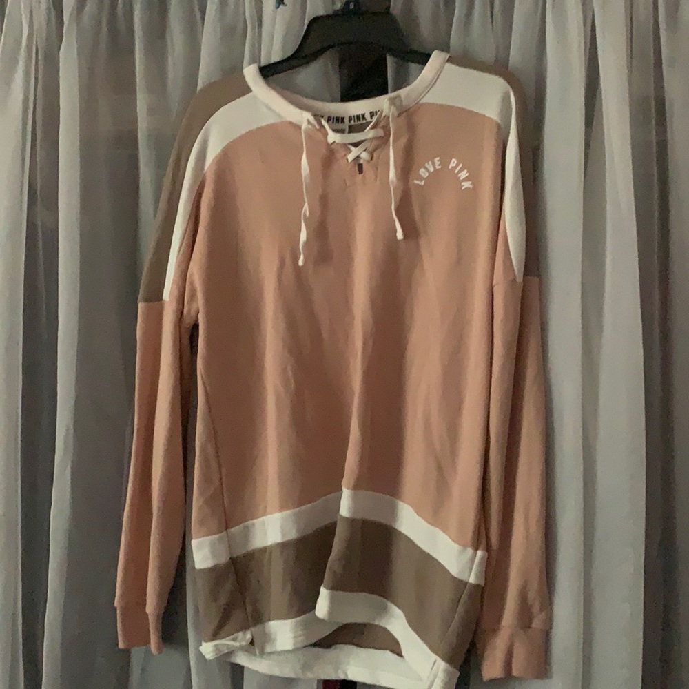 Pink,brown and white long sleeve